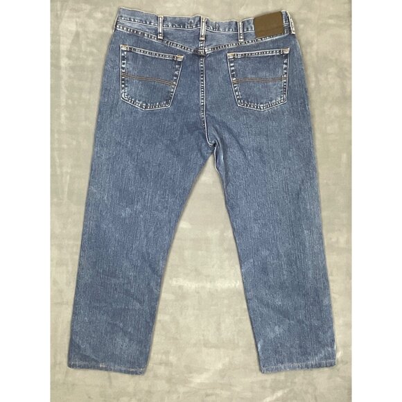 VTG Lee Premium Jeans Mens 38x30 Straight Leg Medium Wash *Hemmed* - Picture 1 of 8